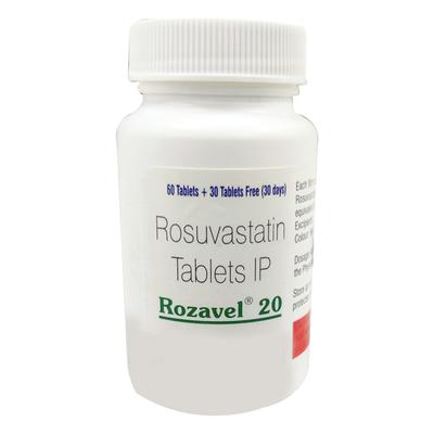 ROZAVEL 20 Tablet 60+(30 FREE)'s - High Cholesterol-Dys
