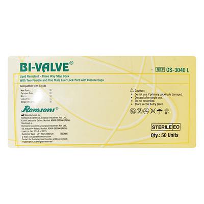 BI VALVE GS3040 L Three Way Stop Cock 1's - Surgicals