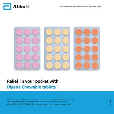 Digene Acidity & Gas Relief Tablets - Orange Flavour 15's - Acidity