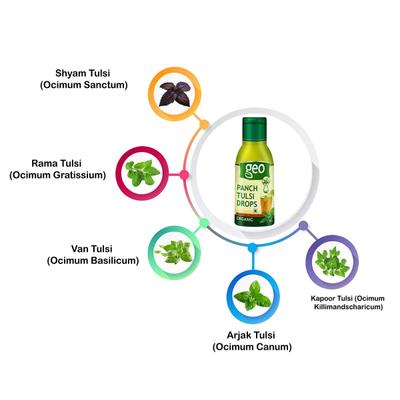 Geo Panch Tulsi Drops (Pack of 2 x 20 ml) - Cough & Cold (Ayush)