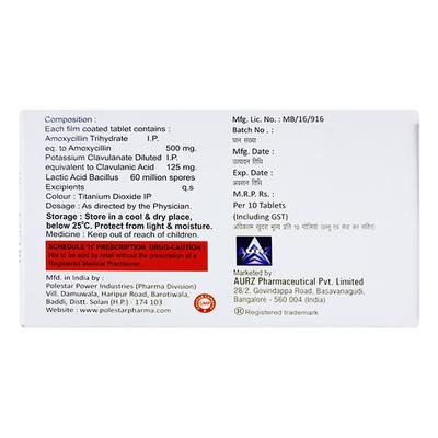 RZCV LB 625 Tablet 10's - Bacterial Infections-Pen