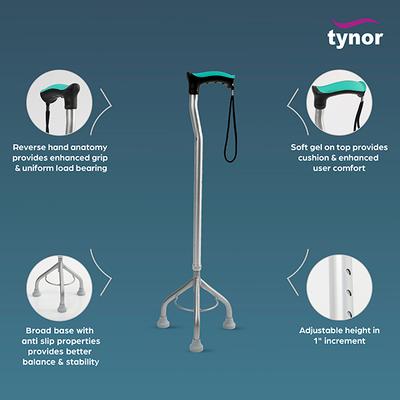 Tynor Walking Stick Tripod (UN) (L 32) - Silver - Walker & Walking Stick