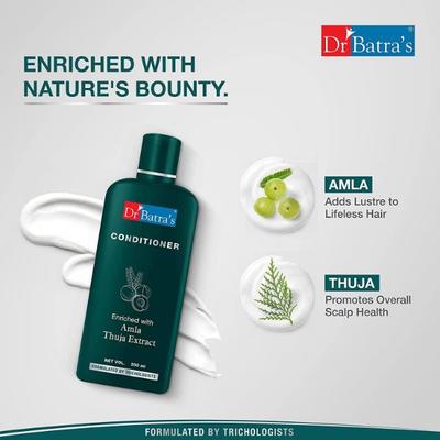 Dr Batra's Dandruff Cleansing Shampoo 100 ml + Anti-Dandruff Hair Serum 125 ml + Conditioner 200 ml + Hair Oil 200 ml + Herbal Hair Color Cream - Black - Hair Treatment