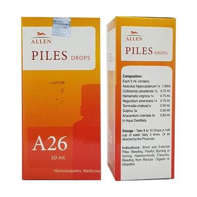 Allen A26 Piles CARE Drops 30 ml - Homeopathic Drops