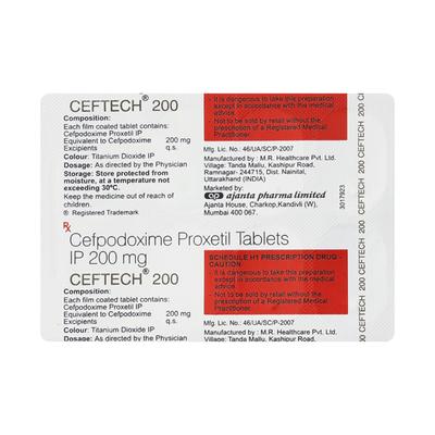 CEFTECH 200mg Tablet 10's - Bacterial Infections-Cep