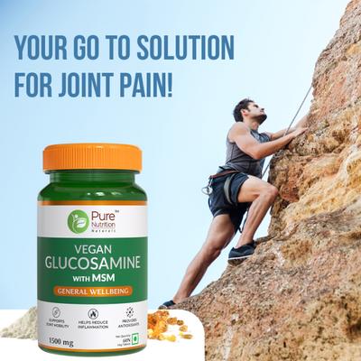 Pure Nutrition Veg Glucosamine with MSM 3850mg Veg Tablet 60's - Vital Health