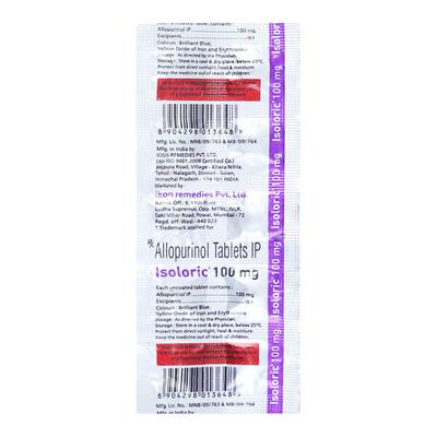 ISOLORIC 100mg Tablet 10's - Gout
