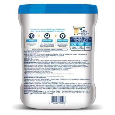 Ensure Plus Dual Protein System Nutritional Powder - Vanilla Flavour 1 Kg (Pet Jar) - Protein Supplements