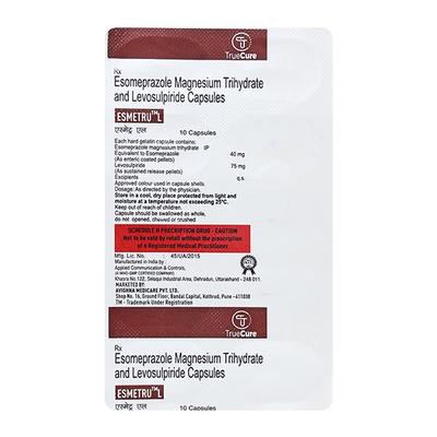 ESMETRU L Capsule 10's - Ulcerative Colitis/Bowel Inflammatory Disease-GIT