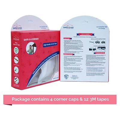 Baby Safety Inc Safe-O-Kid Tear Drop Corner Caps - White (Pack of 4) - Baby Safety