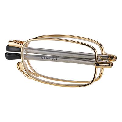 Klar Eye Fold Full Rim Metal Power K-5011 Reading Glass - Gold, 2.75 Power - Men Eyeglasses
