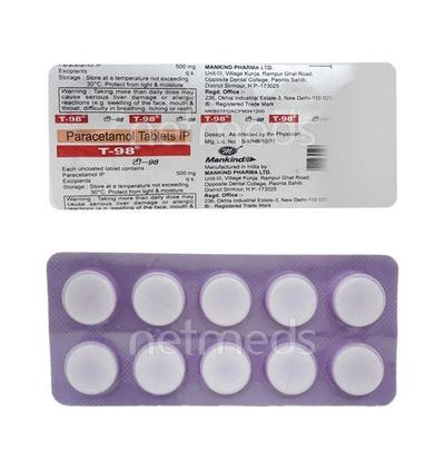 T98 500mg Tablet 10'S - Fever-Non