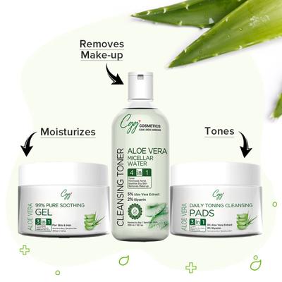 CGG Cosmetics Aloe Vera Daily Toning Cleansing Pads- All Skin Types 50 gm - Face Wash & Cleansers