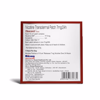 2baconil TTS10 7mg Patch 7'S - Nicotine Patch