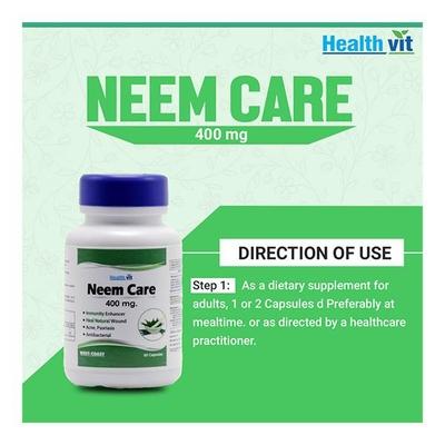 Healthvit Neem Care 400 mg Capsules 60's - Hair & Skin