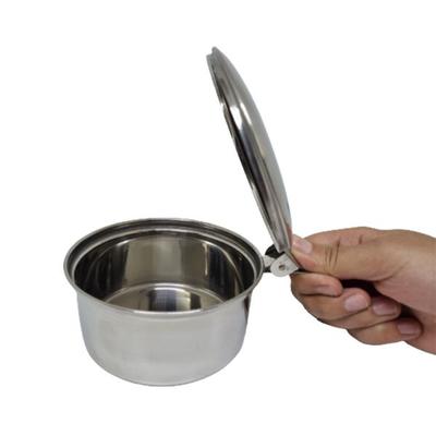 Sahyog Wellness Stainless Steel Slovia Spitting Mug with Lid Sputum Pot with Cover - White (100 ml) 1's - Surgical Instruments