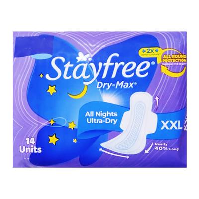 Stayfree Dry-Max All Nights Ultra Dry XXL Pads 14's - Sanitary Napkins