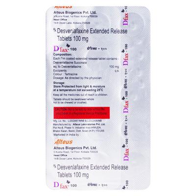 D FAX 100 Tablet 15's - Depression-Ant