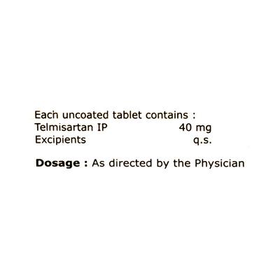 TELISMART 40mg Tablet 10's - Hypertension-Ang