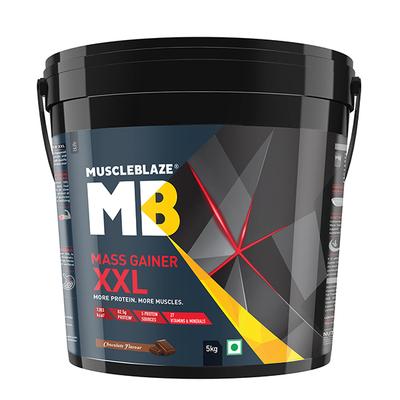 MuscleBlaze Mass Gainer XXL Powder - Chocolate 5 kg - Workout Essentials