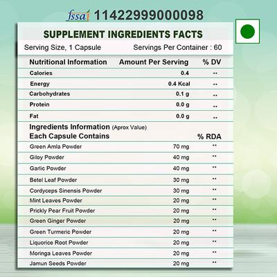 Health Veda Natural Immunity Booster Veg Capsule 60's - Vitamin C