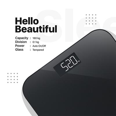 Vandelay Digital Weighing Scale - Black - Health Monitoring Devices