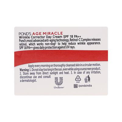 Pond's Age Miracle Wrinkle Corrector SPF 18 PA++ Day Cream 10 gm - Day Cream