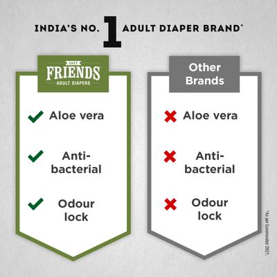 Friends Adult Diaper-Easy (M) 10's - Adult Diapers & Pads