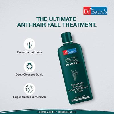 Dr Batra's Hair Fall Control Shampoo 500 ml + Hair Fall Control Serum 125 ml + Hair Oil 100 ml - Hair Treatment