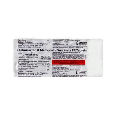 Gloritel M 40/25mg Tablet 10'S - Hypertension-Ang
