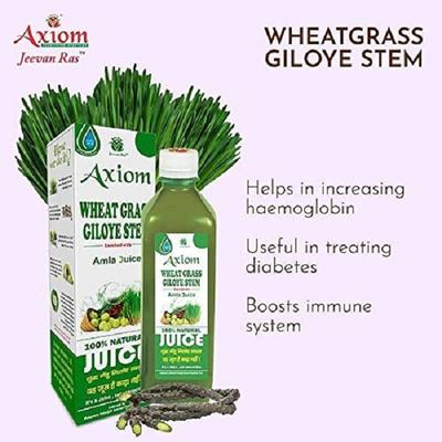 Axiom Jeevan Ras Wheat Grass Giloye Stem Juice 1 ltr - Ayurvedic Juices