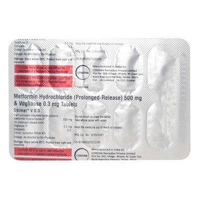 Obimet V 0.3mg Tablet 10'S - Diabetes-Ant