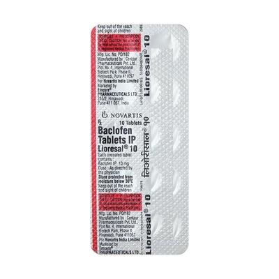 Lioresal 10mg Tablet 10'S - Muscle Cramps/Spasticity-Mus