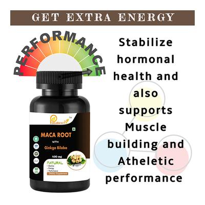 Puraberry Maca Root with Ginkgo Biloba 800 mg Veg Capsule 60's - Herbal Dietary Supplement