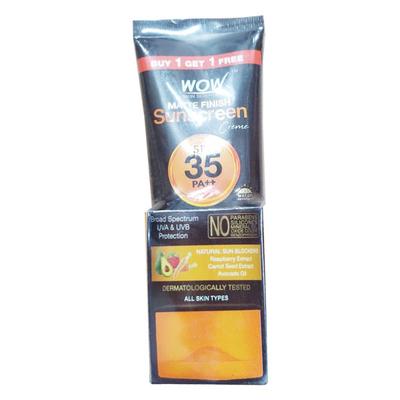 WOW Skin Science Matte Finish SPF 35 PA++ Sunscreen Cream 50 ml (Buy 1 Get 1 Free 50 ml) - Face Sunscreen