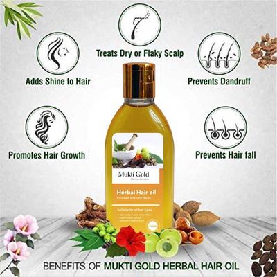 Mukti Gold Herbal Hair Oil 200 ml - Hair Oils