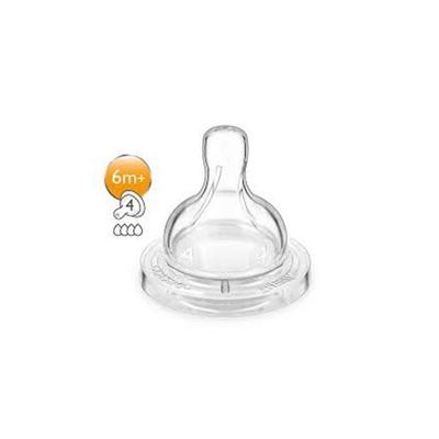 Philip Avent Natural Teat 4 Holes Fast Flow (6 Months) - Feeding & Nursing