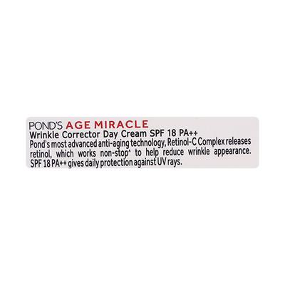 Pond's Age Miracle Wrinkle Corrector SPF 18 PA++ Day Cream 10 gm - Day Cream