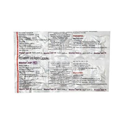 Mactor Asp 75mg Capsule 10'S - High Cholesterol-Dys