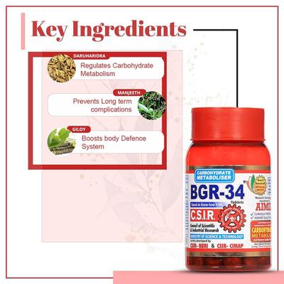 Aimil BGR-34 Tablet 100's - Diabetes Care (Ayush)