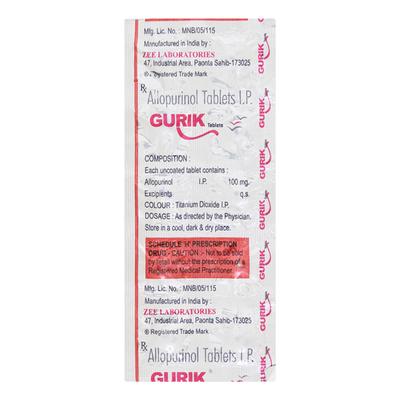 GURIK 100mg Tablet 10's - Gout