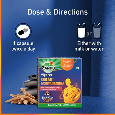 Zandu Vigorex Shilajit Ashwagandha Capsule 60's - Sexual Healthcare