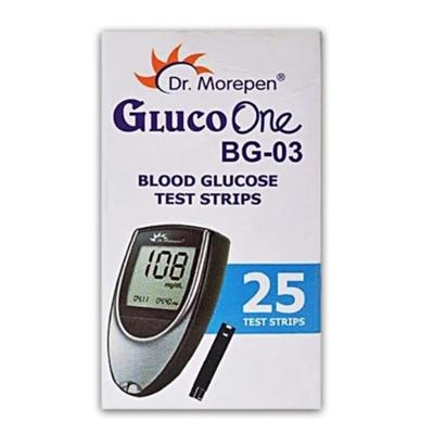 Dr. Morepen GlucoOne BG03 Blood Glucose Test Strips 25's - Blood Glucose Monitors/Test Strips