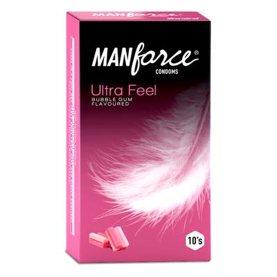 Manforce Ultra Feel Condoms - Bubble Gum 10's - Plain/Flavoured Condoms
