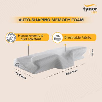 Tynor Elite Anatomic Memory Pillow - White (Universal) 1's - Others Ortho Supports
