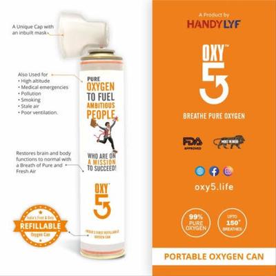 Oxy5 Refillable Portable Oxygen Can 5 Litre - Respiratory Care