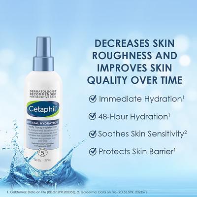 Cetaphil Optimal Hydration Body Spray Moisturizer, Lightweight and Non-Greasy 207 ml - Face Moisturizers