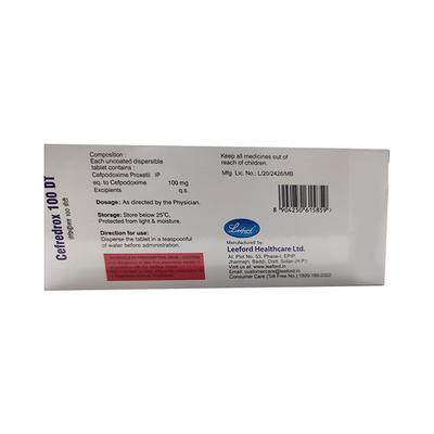 CEFREDROX 100 DT Tablet 10's - Bacterial Infections-Cep