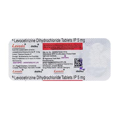 Levosiz 5mg Tablet 10'S - Allergies-Ant