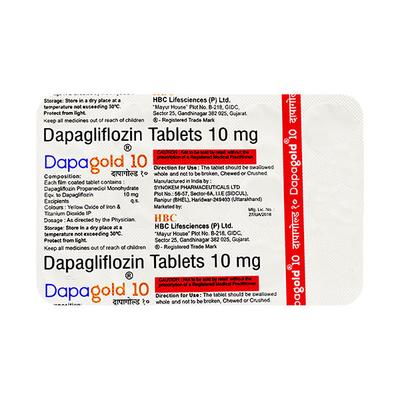 DAPAGOLD 10 Tablet 15's - Diabetes-Ant